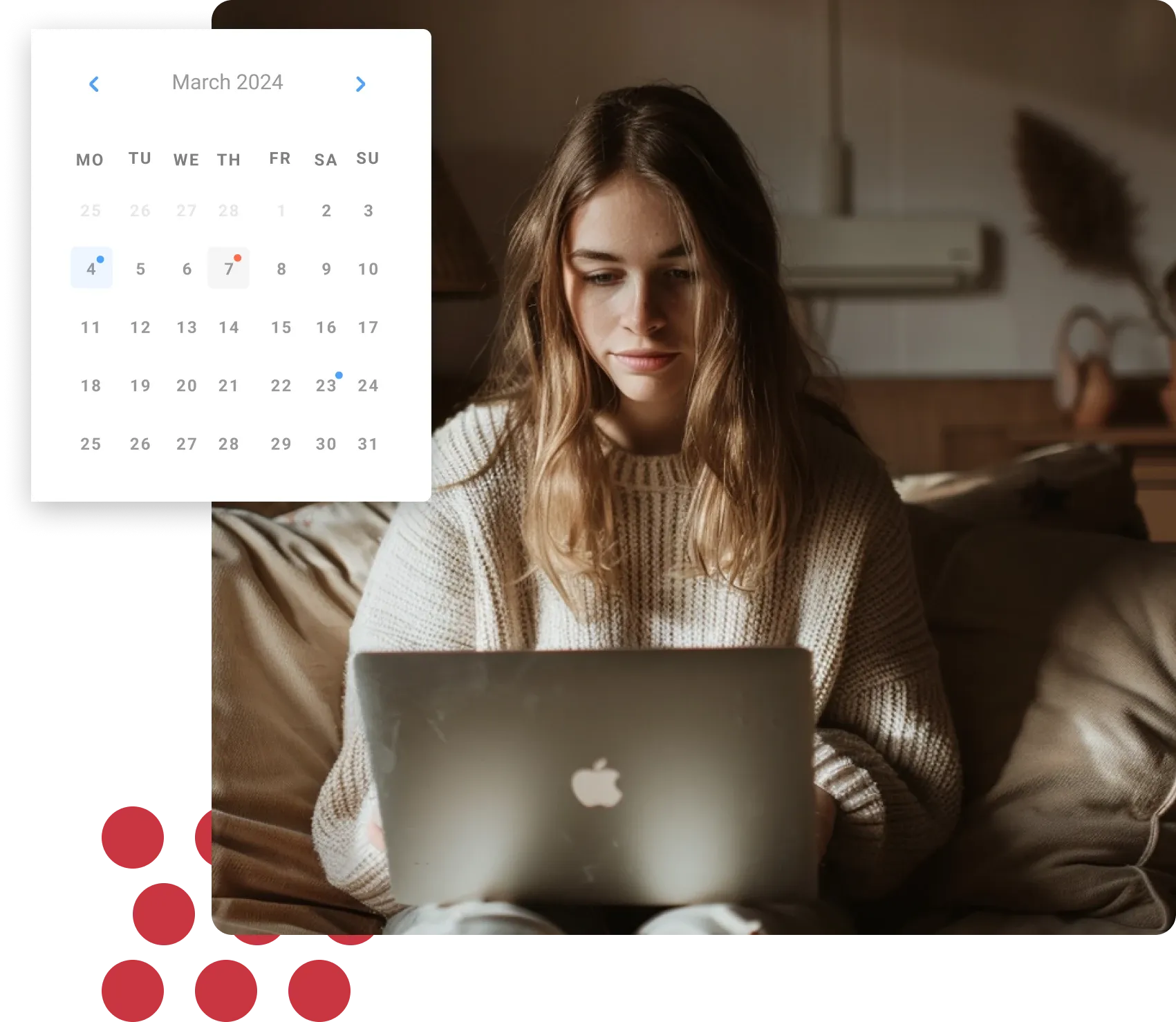 young lady on her computer