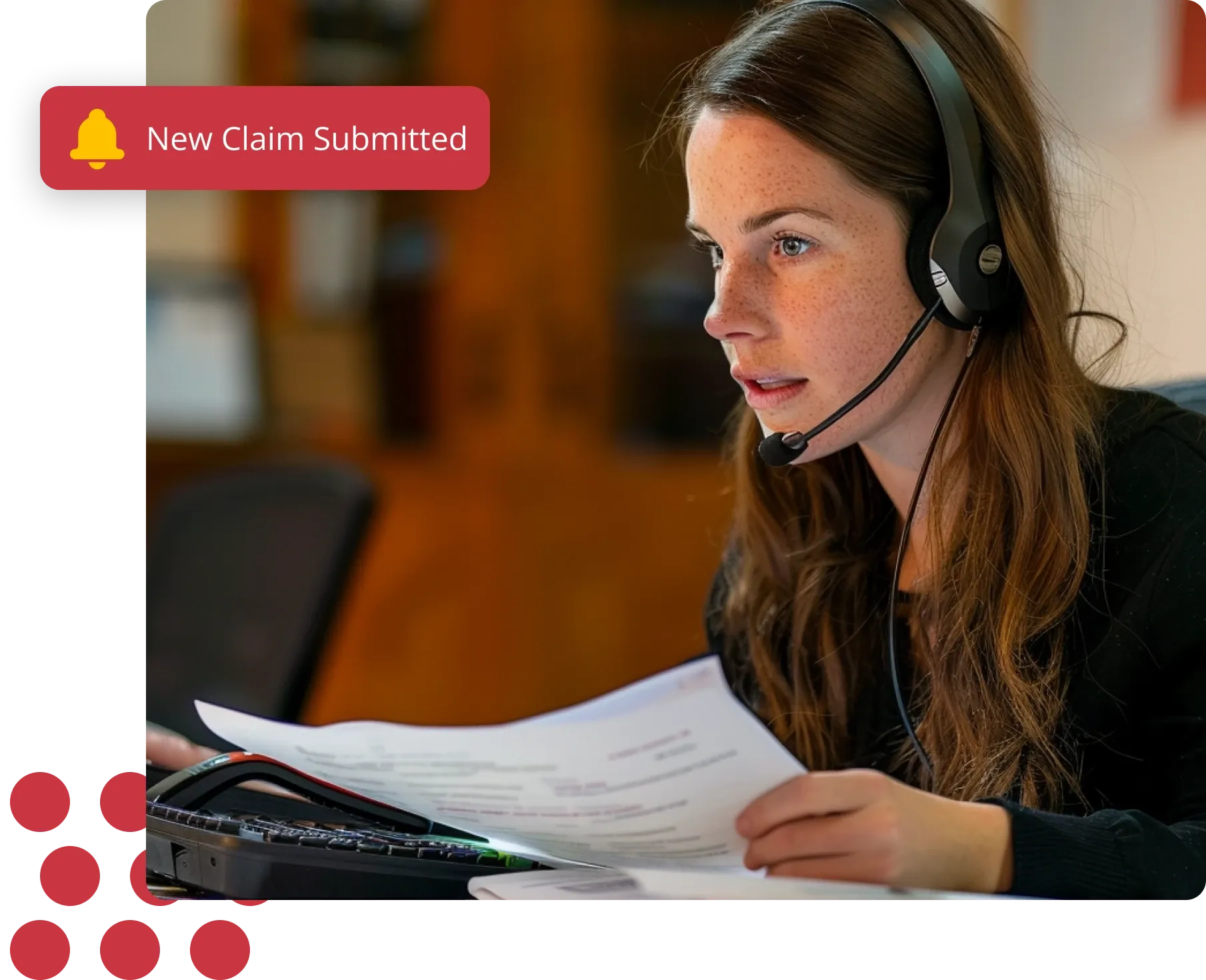 woman handling paperwork