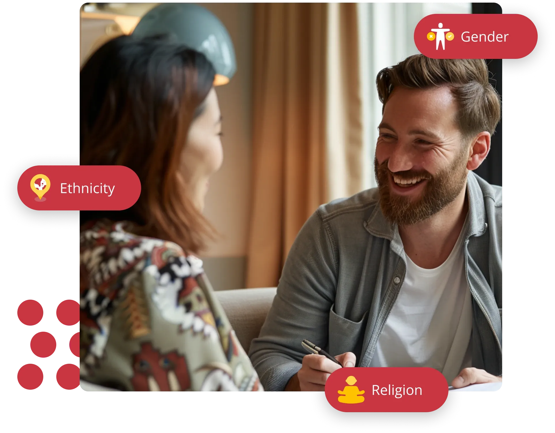 woman smiling at phone